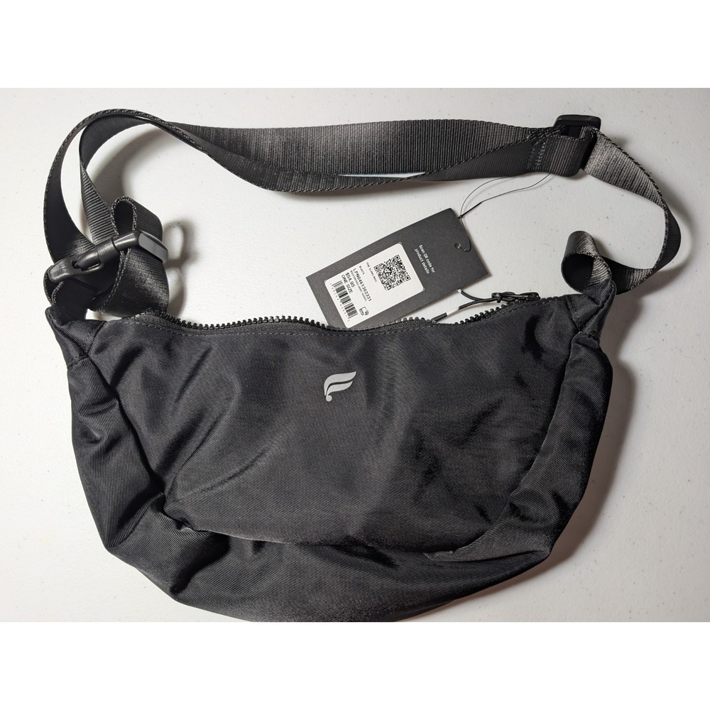 Fabletics The Sling Bag Black - Water Resistant Nylon - Sports Bag